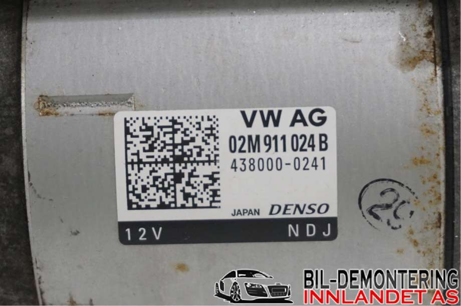 Starter diesel til VW Golf VII 2012-2017 (Fase 1)  (VOLKSWAGEN|02M 911 024 BX|02M 911 024 SX|02M911024B)
