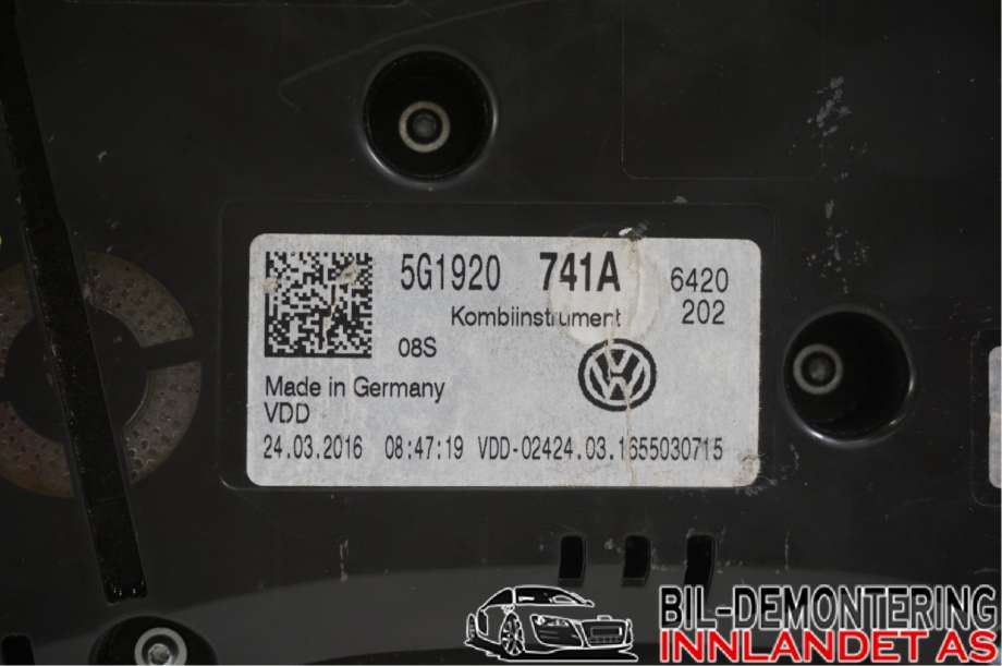 Instrumentpanel til VW Golf VII 2012-2017 (Fase 1) (VOLKSWAGEN|5G1 920 741 A||5G192741A)