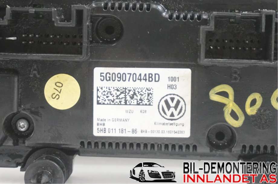 Varmeapparat betjening til VW Golf VII 2012-2017 (Fase 1) (VOLKSWAGEN|5G0 907 044 BD||5G0907044BD)