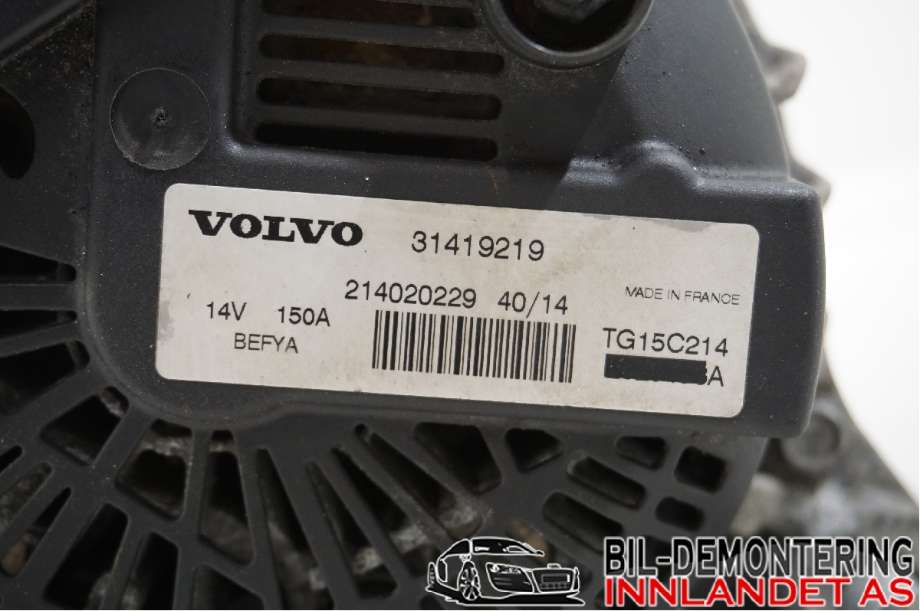 Dynamo til Volvo V70 2014-2016 (Type III, Fase 2)  (VOLVO|36012505||31419219)