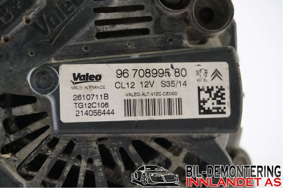 Dynamo til Citroën C1 2014-->> (Type II)  (CITROEN|16 080 645 80||9670899580)