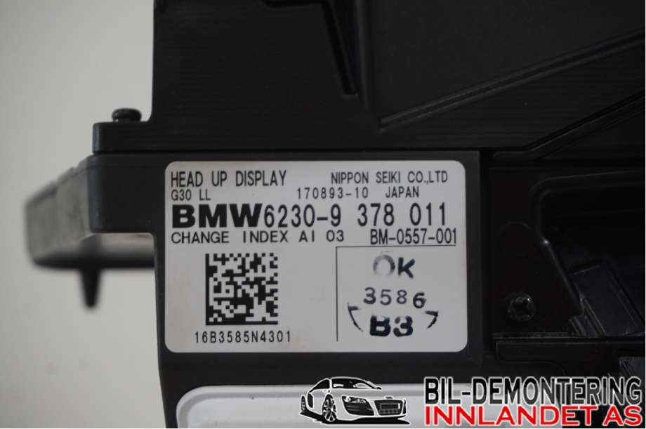Instrumentpanel til BMW 5-Serie 2017-->> (G30/G31) (G30/G31) (530E HYBRID G30|62 30 8 784 915||6230-9378011)