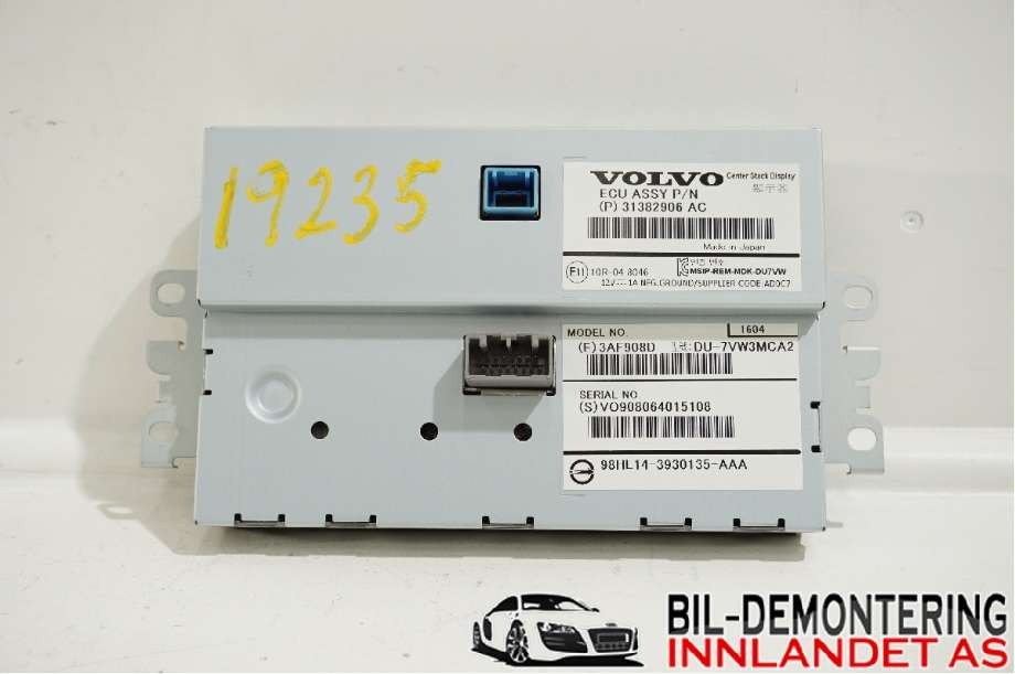 Instrument kjørecomputer til Volvo V40 2012-2019  (VOLVO|36011331|3AF908D|31382906)
