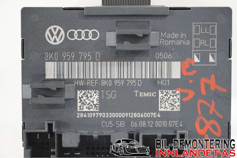 Styreenhet comfort (BCM) til Audi Q5 2012-2017 (Type I, Fase 2) (AUDI|8K0 959 795 D|8K0 959 795 G|8K0959795D)