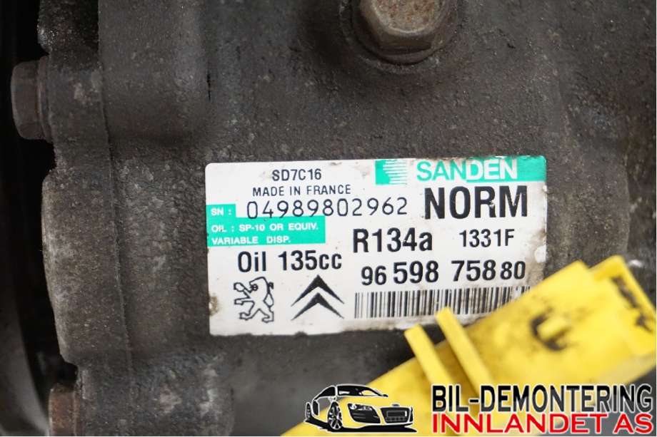 Aircondition kompressor til Peugeot Partner 2008-2015 (Type II, Fase 1)  (PEUGEOT|6453 WN|98 008 395 80|9659875880)