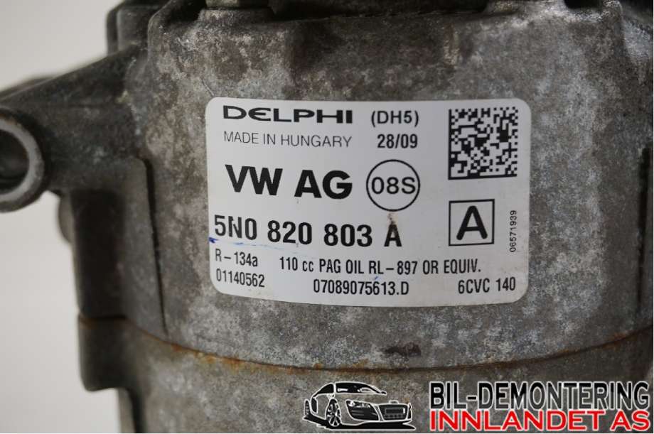 Aircondition kompressor til Škoda Yeti 2009-2013 (Fase 1)  (5N0 820 803 C|5K0 820 803 L|5N0820803A)
