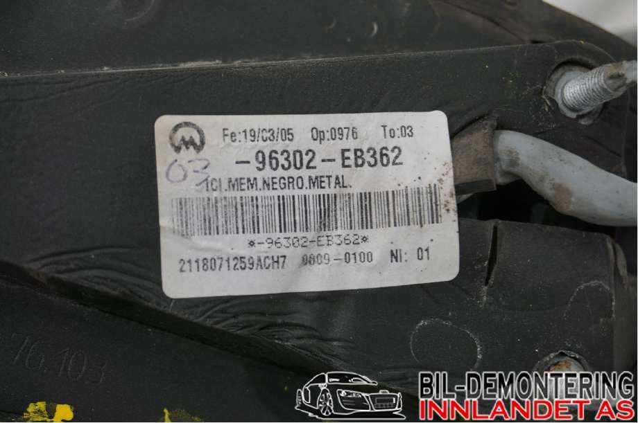 Speil venstre til Nissan Pathfinder 2005-2010 (Fase 1) (R51) (R51) (NISSAN|96302EB336||96302-EB362)