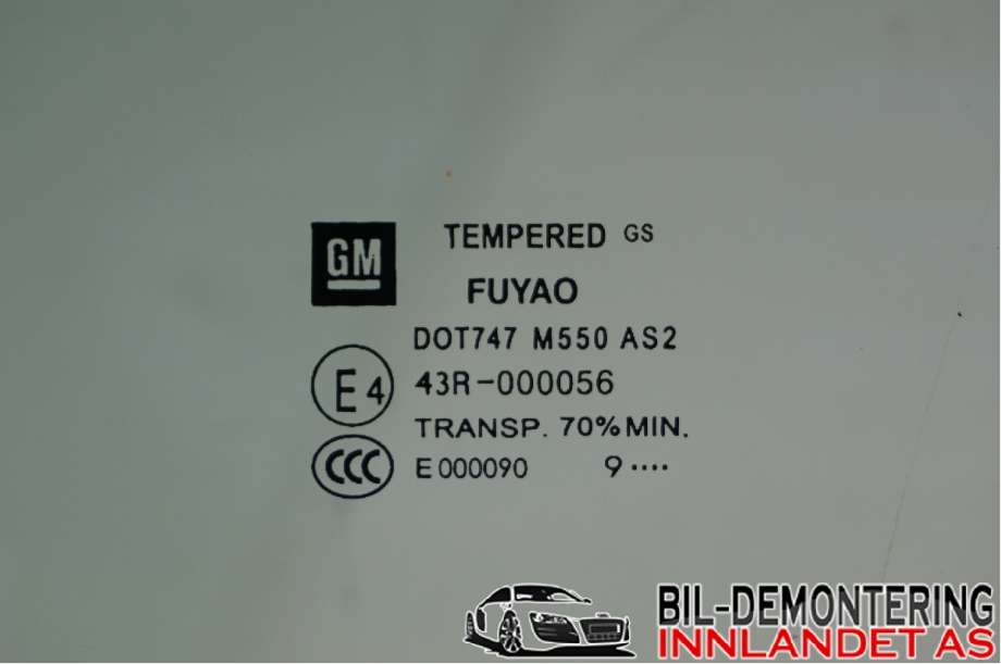 Siderute venstre foran til Opel Insignia A 2009-2014  (OPEL|13227826|DOT747 M550ASZ|43R-000056)