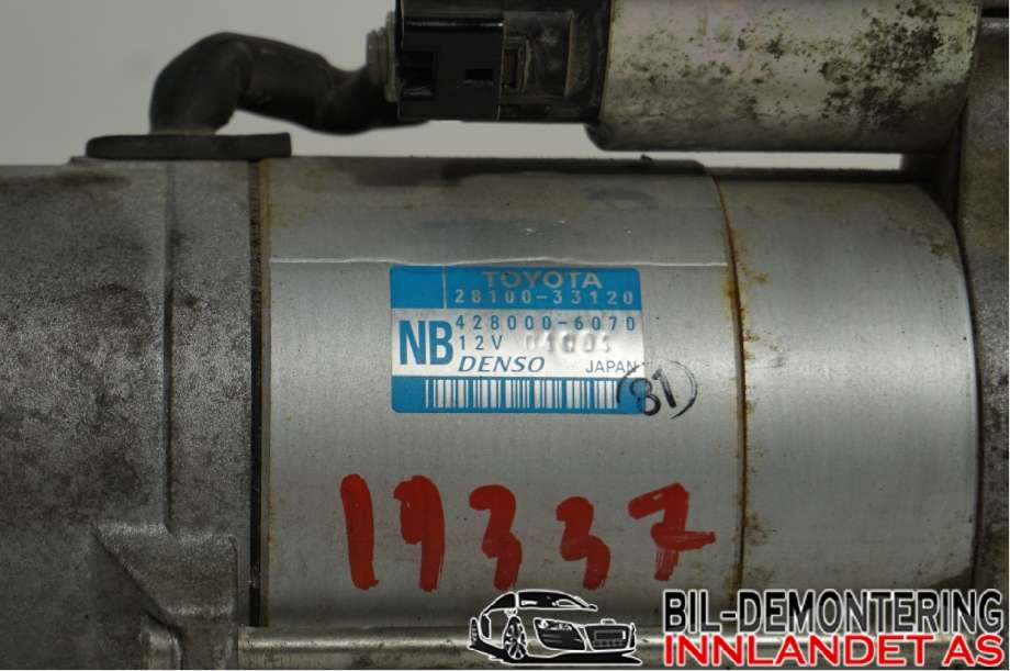 Starter diesel til Toyota Urban Cruiser 2009-2014  (TOYOTA|2810033120|428000-6070|28100-33120)