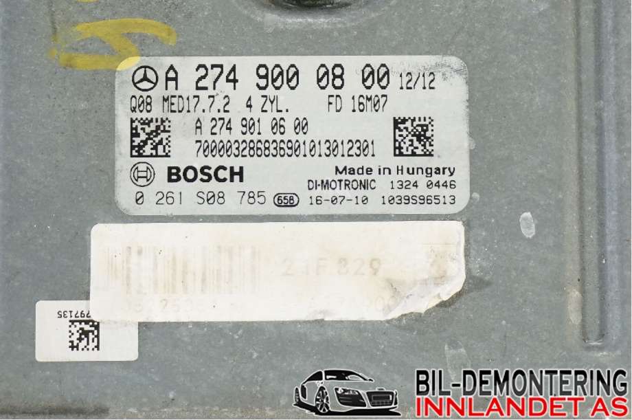Styreenhet motor til Mercedes GLC 2015-2022 (X253) (X253) (MERCEDES|A 274 900 08 00|)