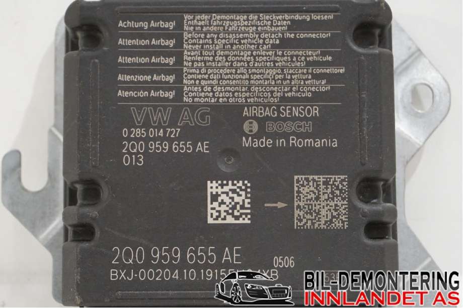 Airbag elektronikk til VW Transporter / Caravelle 2019-->> (T6.1) (T6.1) (VOLKSWAGEN TYPE 1 T61|2Q0 959 655 AE|2Q0 959 655 AQ|2Q0959655AE)