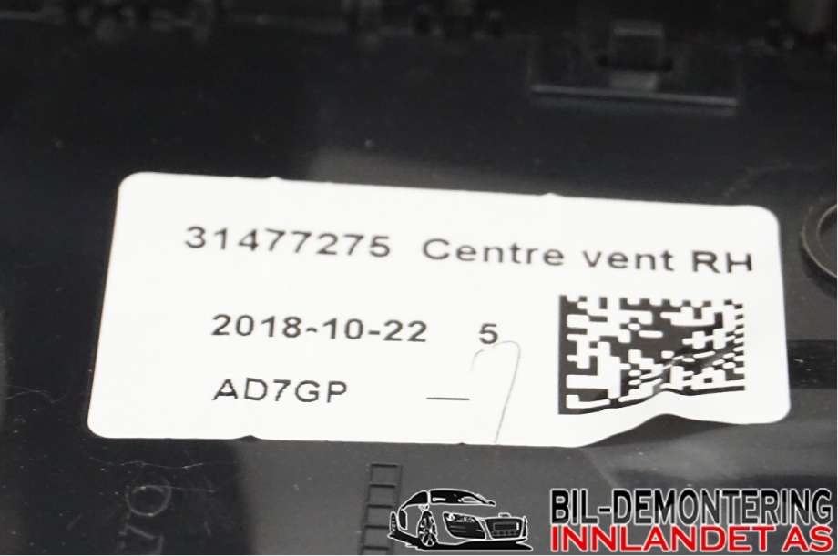 Dashbord friskluftdyse til Volvo XC60 2017-->> (Type II) (VOLVO|31417738|31477275|31477274)
