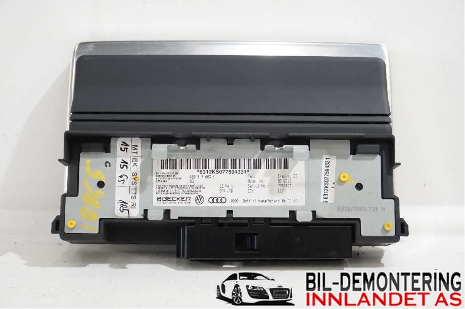 Instrument kjørecomputer til Audi A8 2003-2010 (Type II)  (AUDI|4E0 919 603 K||4E0919603K)