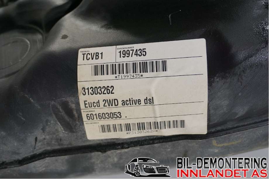 Dieseltank til Volvo V70 2007-2013 (Type III, Fase 1)  (VOLVO|31303294|DIESEL|31303262)