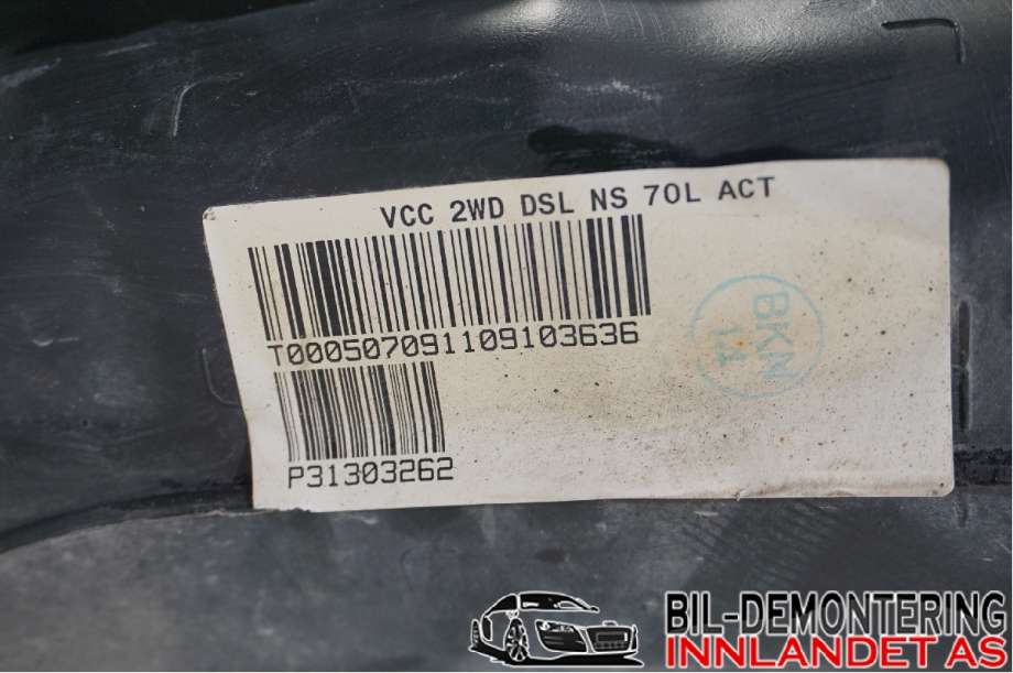 Dieseltank til Volvo V70 2007-2013 (Type III, Fase 1)  (VOLVO|31303294|DIESEL|31303262)