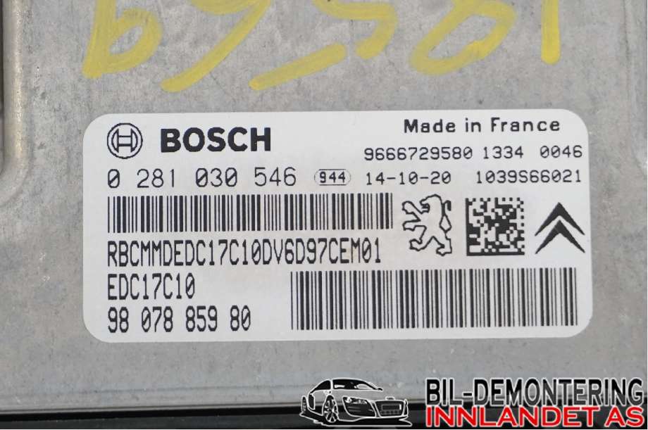 Styreenhet motor til Citroën Berlingo 2015-2019 (Type II, Fase 2)  (CITROEN|16 776 338 80||0281030546)