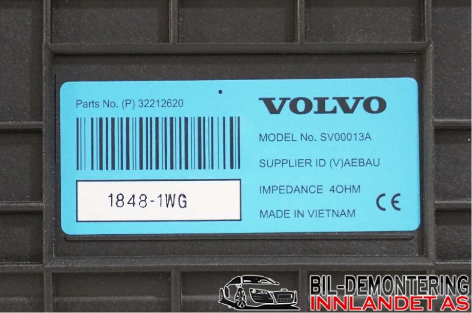 Bilstereo høyttaler til Volvo XC60 2017-->> (Type II)  (VOLVO|32212620|)