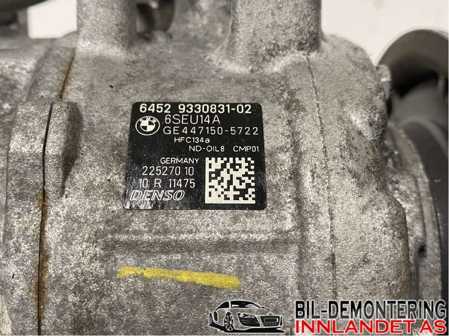 Aircondition kompressor til BMW 1-Serie 2015-2019 (Fase 2) (F20/F21) (F20/F21) (BMW|64 52 9 223 695|447150-5722|64529330831-02)