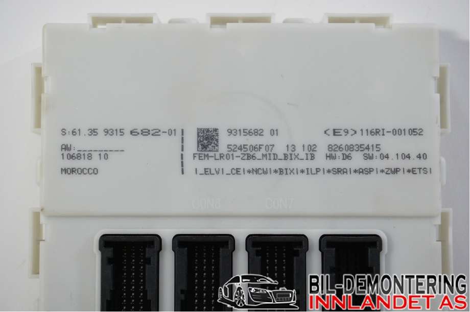 Styreenhet diverse til BMW 3-Serie 2012-2018 (F30/F31/F34) (F30/F31/F34) (BMW|61 35 9 438 729||61.359315682-01)