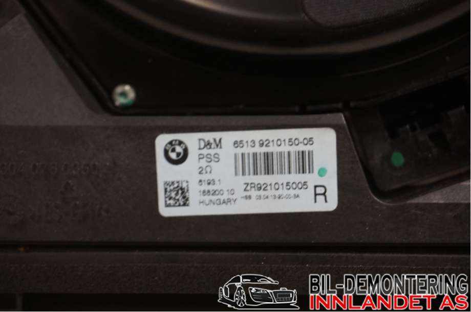 Bilstereo høyttaler til BMW 3-Serie 2012-2018 (F30/F31/F34) (F30/F31/F34) (BMW|65 13 9 210 150||65139210150-05)