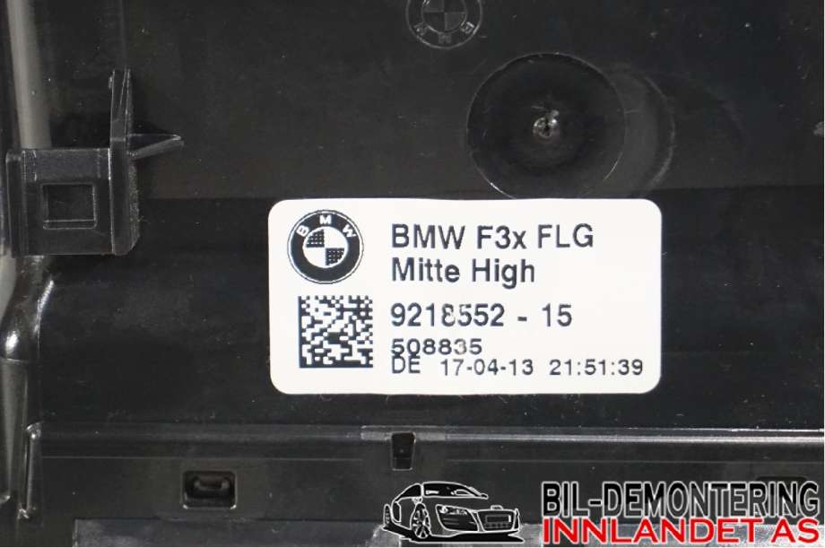 Dashbord friskluftdyse til BMW 3-Serie 2012-2018 (F30/F31/F34) (F30/F31/F34) (BMW|51 45 8 054 954|64 22 9 218 552|9218552-15)