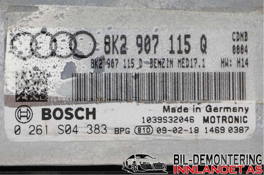 Styreenhet motor til Audi A5 2007-2016 (Type I)  (AUDI|8K2 907 115 Q|0261S04383|8K2907115Q)