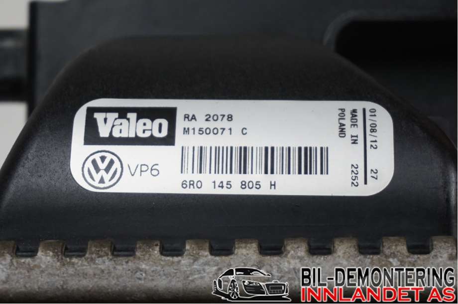Intercooler til Škoda Fabia 2010-2014 (Type II, Fase 2)  (SKODA|6R0 145 805 H||5Q0121251EL)