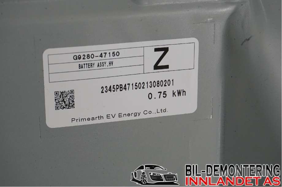 Batteripakke elbil til Toyota Corolla 2019-->>  (TOYOTA HYBRID|G951047121|)
