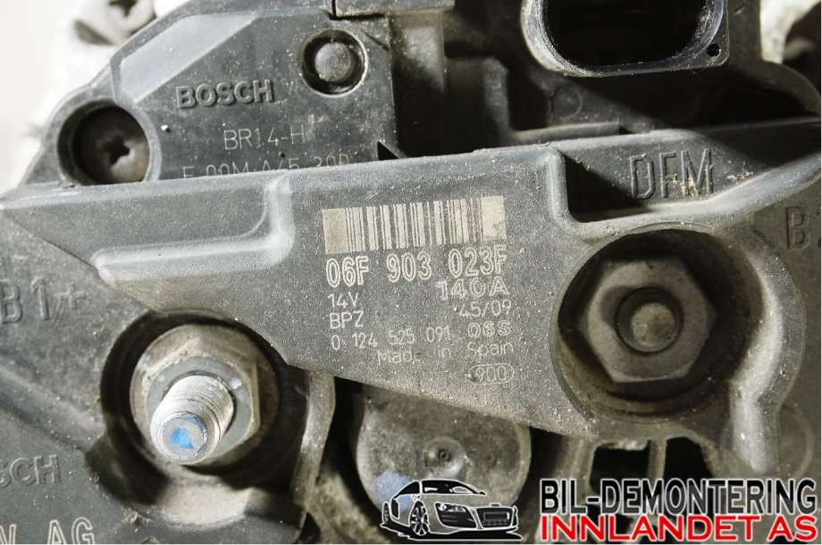 Dynamo til VW Tiguan 2007-2011 (Type I, Fase 1) (VOLKSWAGEN|06F 903 023 F|06F 903 023 FX|06F903023F)