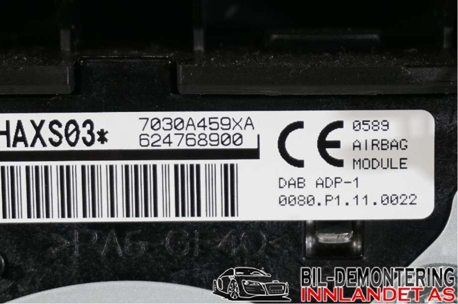 Airbag rattpute til Mitsubishi Outlander 2012-2015 (Type III, Fase 1)  (MITSUBISHI|7030A459XA|)