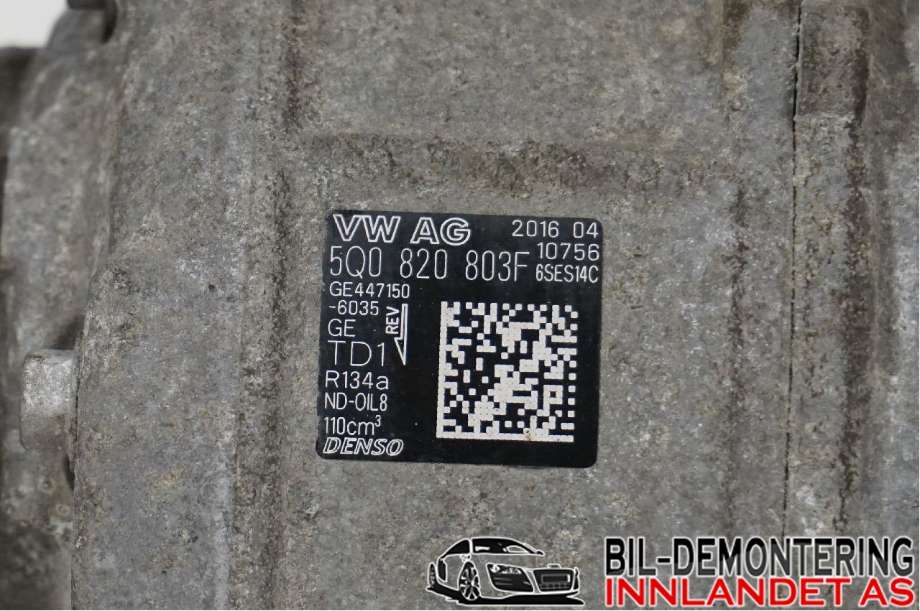 Aircondition kompressor til VW Passat 2015-2019 (Fase 1) (B8) (B8) (VOLKSWAGEN|5Q0 820 803 K|447150-6035|5Q0820803F)