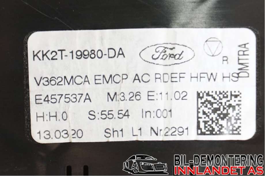 Varmeapparat betjening til Ford Transit 2014-->>  (FORD|KK2T-19980-DA|2473879|)