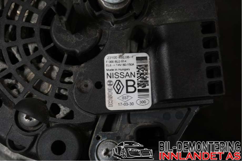Dynamo til Nissan Qashqai 2014-2021 (Type II)  (NISSAN|231004BE0B||23100 4BE0B)