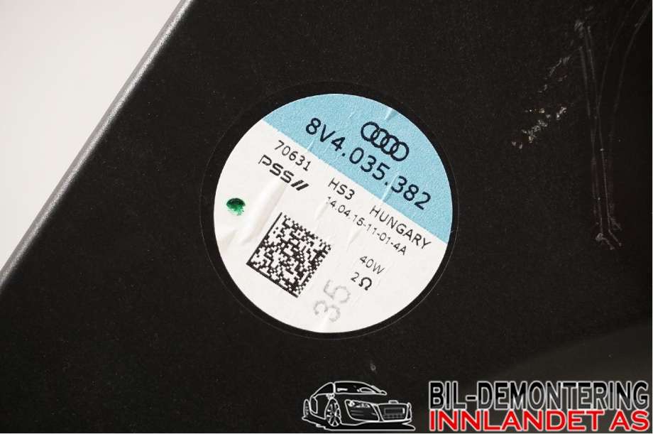 Bilstereo høyttaler til Audi A3 2012-2016 (Type III, Fase 1) (AUDI|8V4 035 382|)
