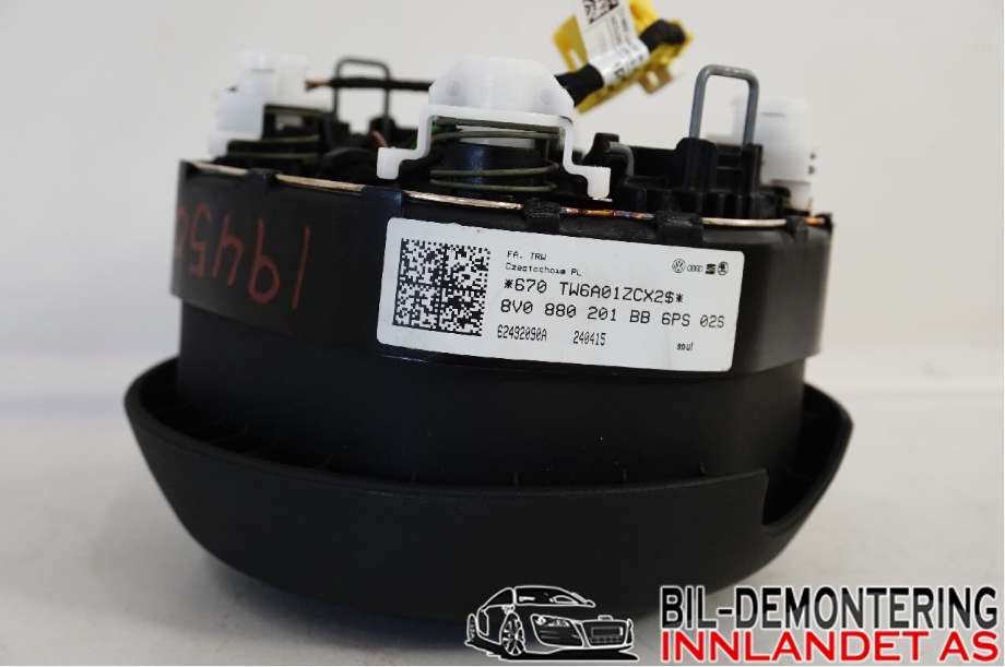 Airbag rattpute til Audi A3 2012-2016 (Type III, Fase 1)  (AUDI|8V0 880 201 BB||8V0 880 201)