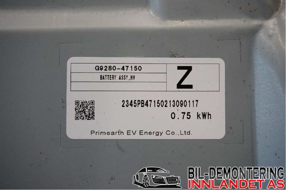 Batteripakke elbil til Toyota Corolla 2019-->>  (TOYOTA|G951047121||G9280-47150)
