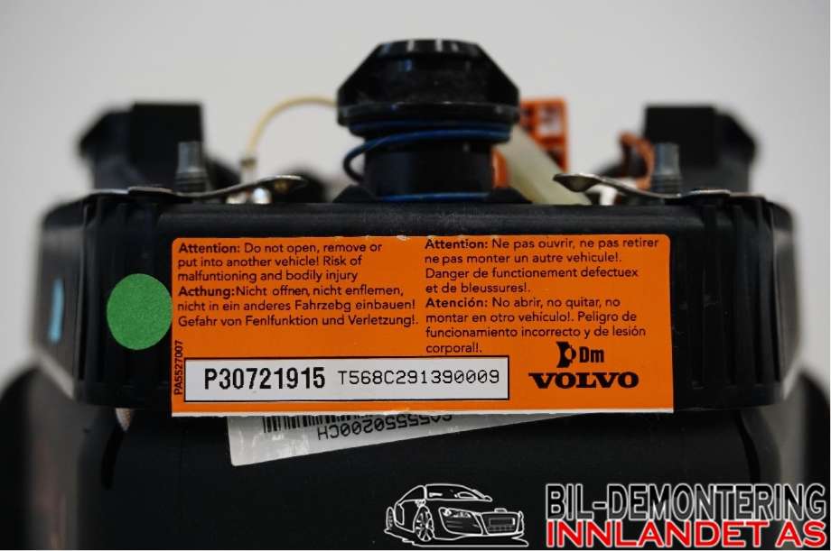 Airbag rattpute til Volvo V70 2007-2013 (Type III, Fase 1) (VOLVO|31332820||30721915)