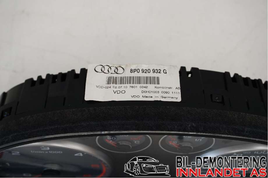 Instrumentpanel til Audi A3 2009-2012 (Type II, Fase 2)  (AUDI|8P0 920 932 GX||8P0 920 932 G)