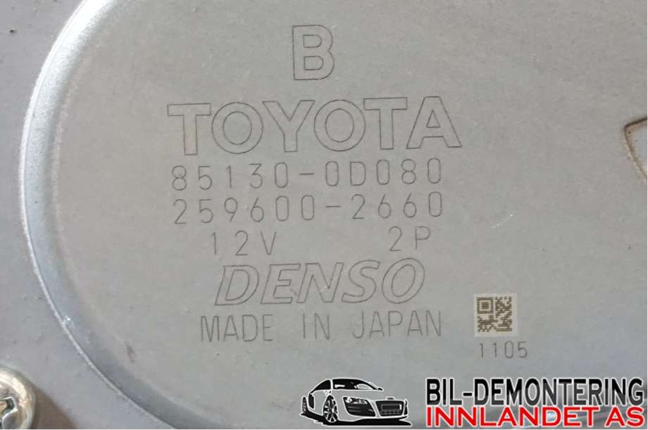 Viskermotor bakrute til Toyota Yaris 2012-2014 (Type III, Fase 1)  (TOYOTA|851300D080|)