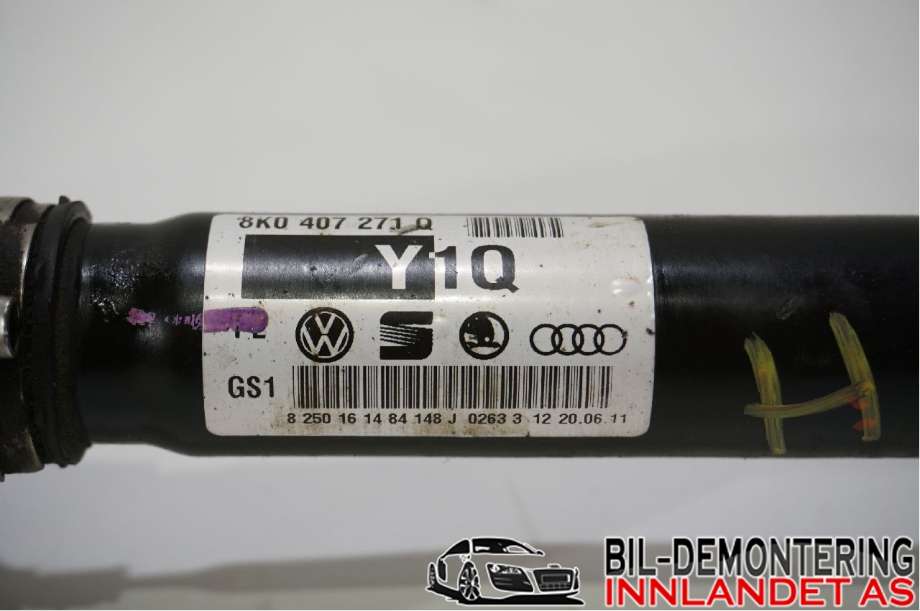 Drivaksel høyre foran til Audi A5 2007-2016 (Type I)  (AUDI|8K0 407 271 Q||8K0407271Q)
