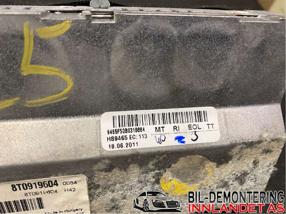 Instrument kjørecomputer til Audi A5 2007-2016 (Type I) (AUDI|8T0 919 604|)