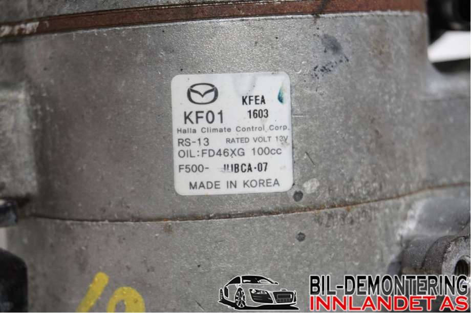 Aircondition kompressor til Mazda CX-5 2012-2017 (Type I)  (MAZDA|KF01-61-450||KF011603)