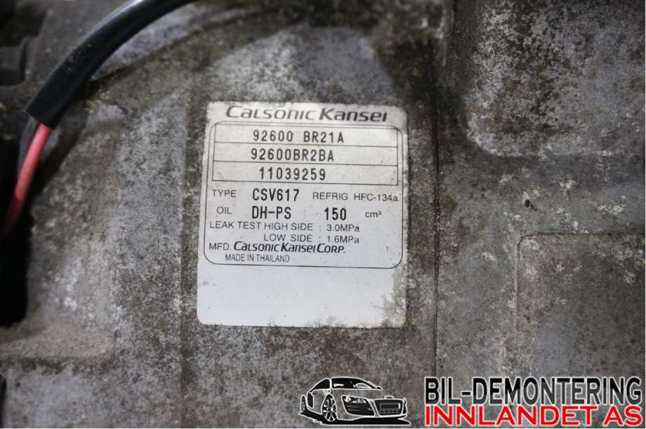 Aircondition kompressor til Nissan Qashqai 2010-2014 (Type I, Fase 2) (NISSAN|92600BR21A|)