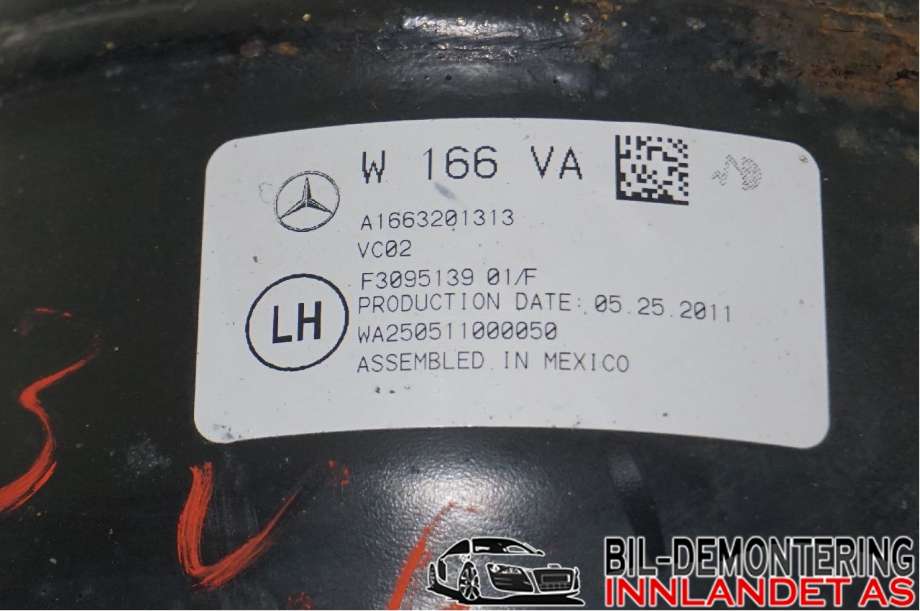 Fjærbein venstre foran til Mercedes ML 2011-2015 (Fase 1) (W166) (W166) (MERCEDES|A 166 320 13 13|A 166 320 69 13|A1663201313)
