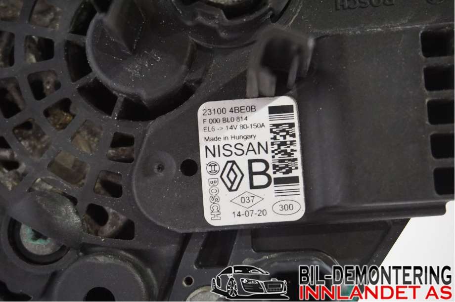 Dynamo til Nissan Qashqai 2014-2021 (Type II)  (NISSAN|231004BE0B||23100 4BE0B)