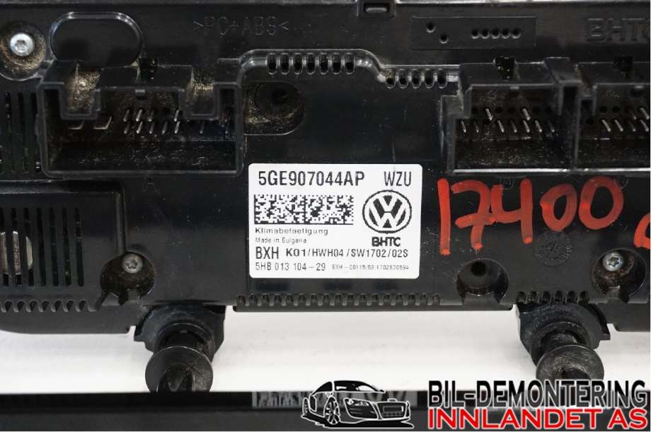 Varmeapparat betjening til VW e-Golf 2017-2020 (Fase 2)  (VOLKSWAGEN|5GE 907 044 AP||5GE907044AP)