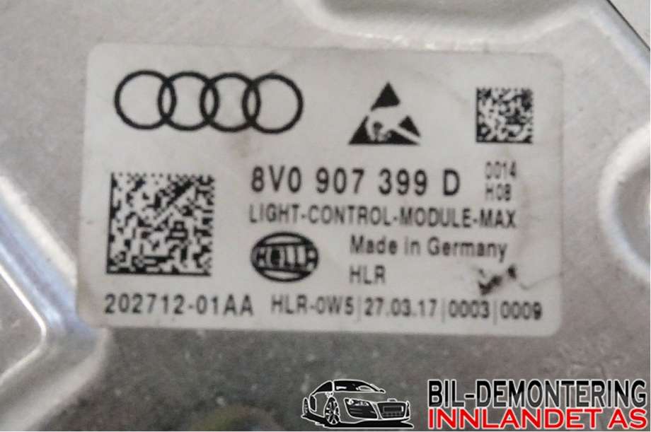 Styreenhet xenon/ballast til VW e-Golf 2017-2020 (Fase 2)  (VOLKSWAGEN|8V0 907 399 D|)