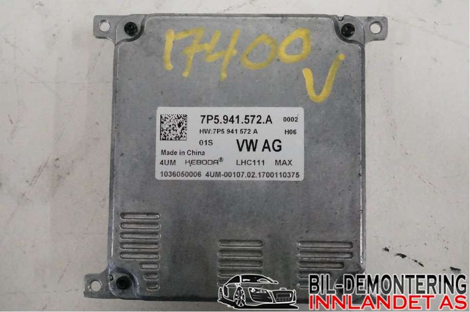 Styreenhet xenon/ballast til VW e-Golf, 2017-2020 (Fase 2)  (VOLKSWAGEN|7P5 941 572 A)