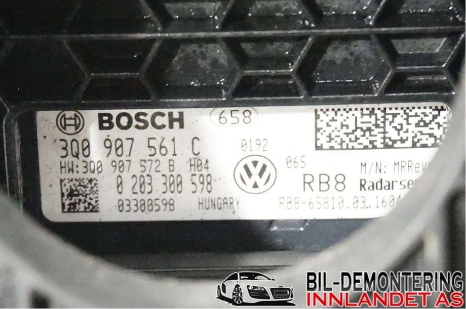 Sensor radar til VW Passat 2015-2019 (Fase 1) (B8) (B8) (VOLKSWAGEN|3Q0 907 561 E|0203300598|3Q0907561C)