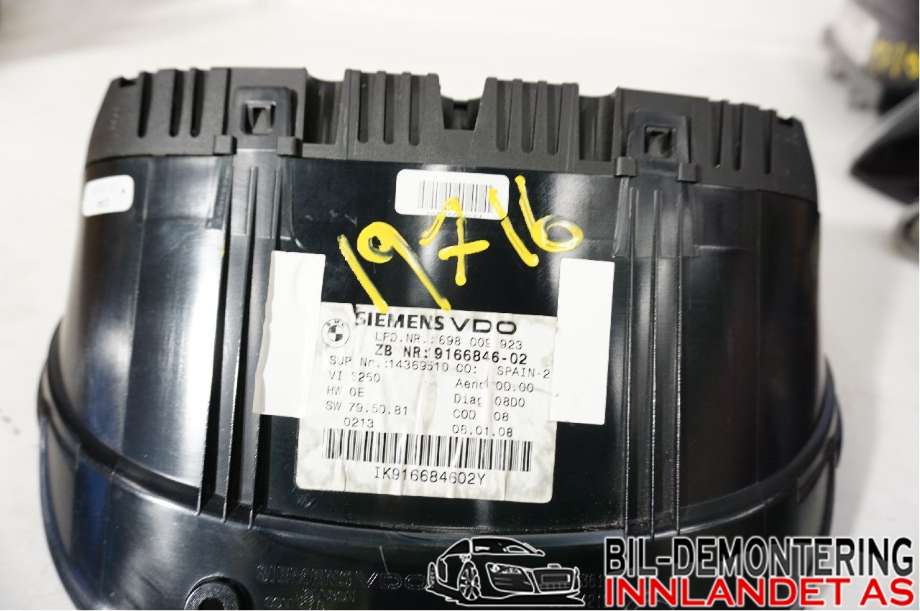 Speedometer til BMW 3-Serie 2005-2011 (E90/E91/E92/E93) (E90/E91/E92/E93) (BMW|62 10 9 316 127|698 009 923|14369510)